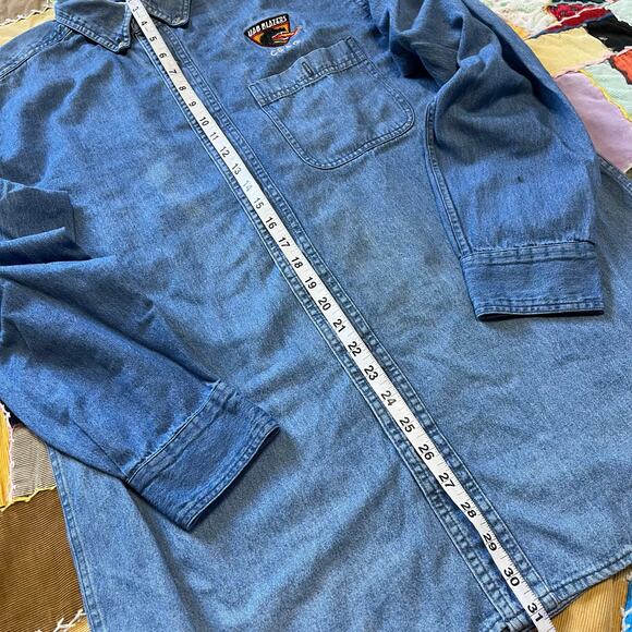 Vintage Crystal Springs UAB Blazer Medium Washed Denim Button Up Large - Picture 4 of 6